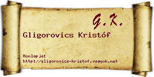 Gligorovics Kristóf névjegykártya