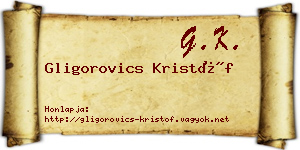 Gligorovics Kristóf névjegykártya