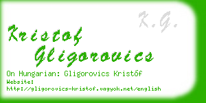 kristof gligorovics business card